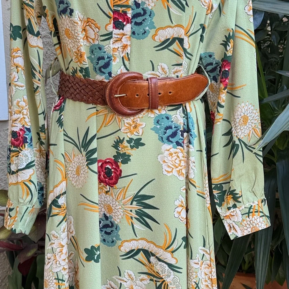Vintage Coach British Tan Braided Wide Leather Belt